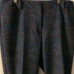 Talbots Dress paisley print Slacks Pants Size 14W. Like New.